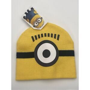 Despicable Me Minions Yellow Knit Beanie Hat Cap Universal Studios One Size NWT